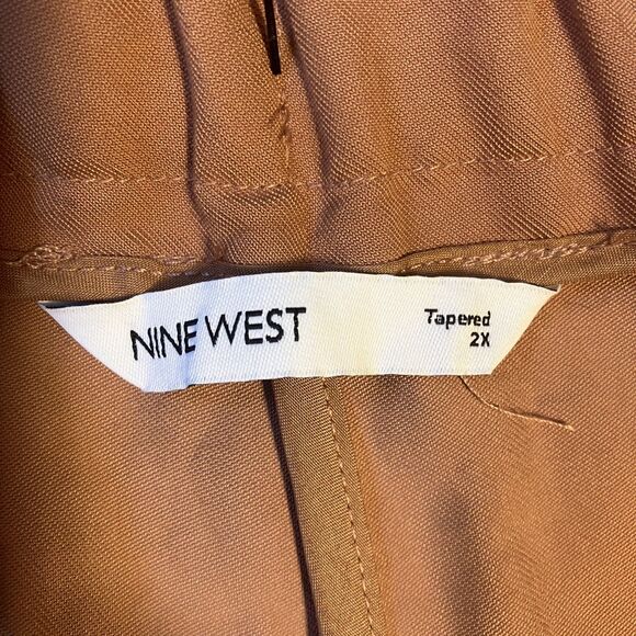 NWT Nine West Womens Utility Pant Plus Sze 2X Cargo Belted Waist Pink Rose Taper - Picture 5 of 11